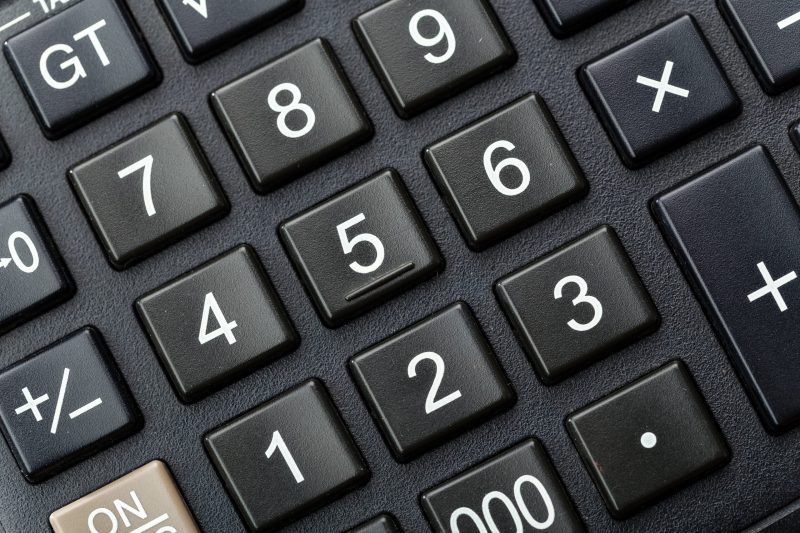 close up shot of a calculator