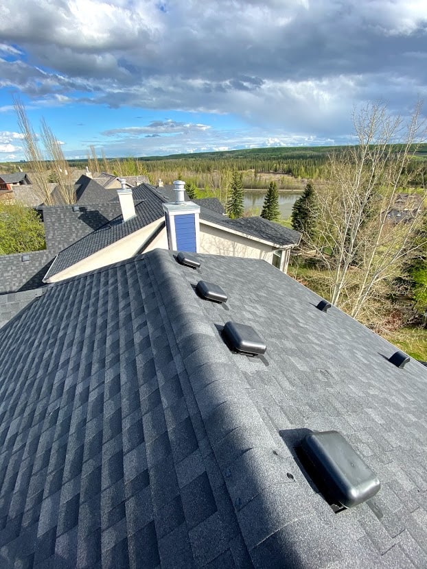 roof in calgary showing the vents that work for cooling