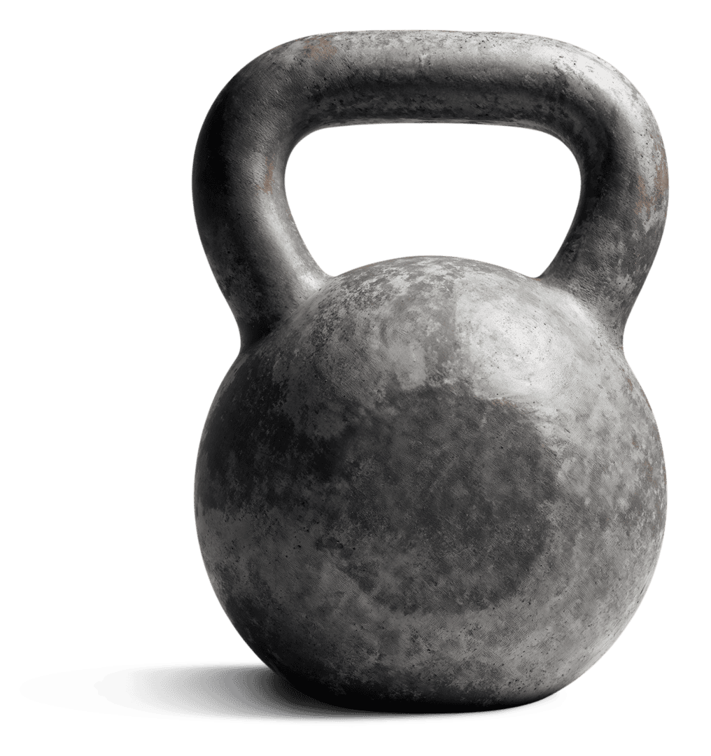 A kettlebell, illustrating the weight that can be added to a roof with multiple layers of shingles.