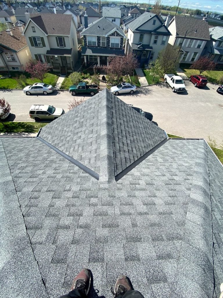 View a new roof after installation